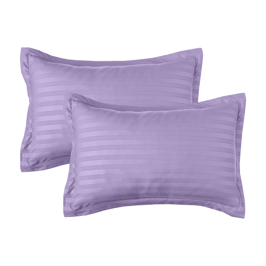 Elegant Comfort 8-Piece Dobby Stripe Comforter Set - Includes 4-Piece Sheet Set with Double Sided Storage Pockets