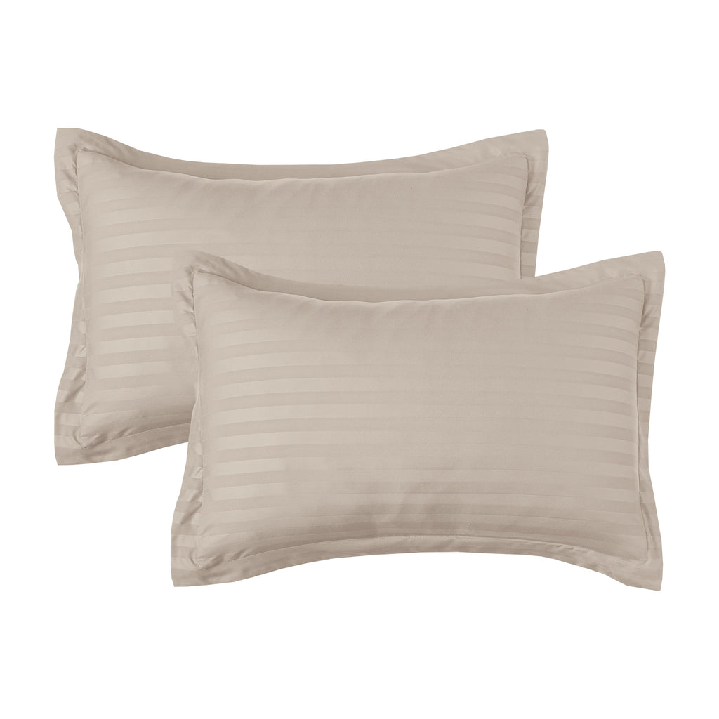 Elegant Comfort 8-Piece Dobby Stripe Comforter Set - Includes 4-Piece Sheet Set with Double Sided Storage Pockets