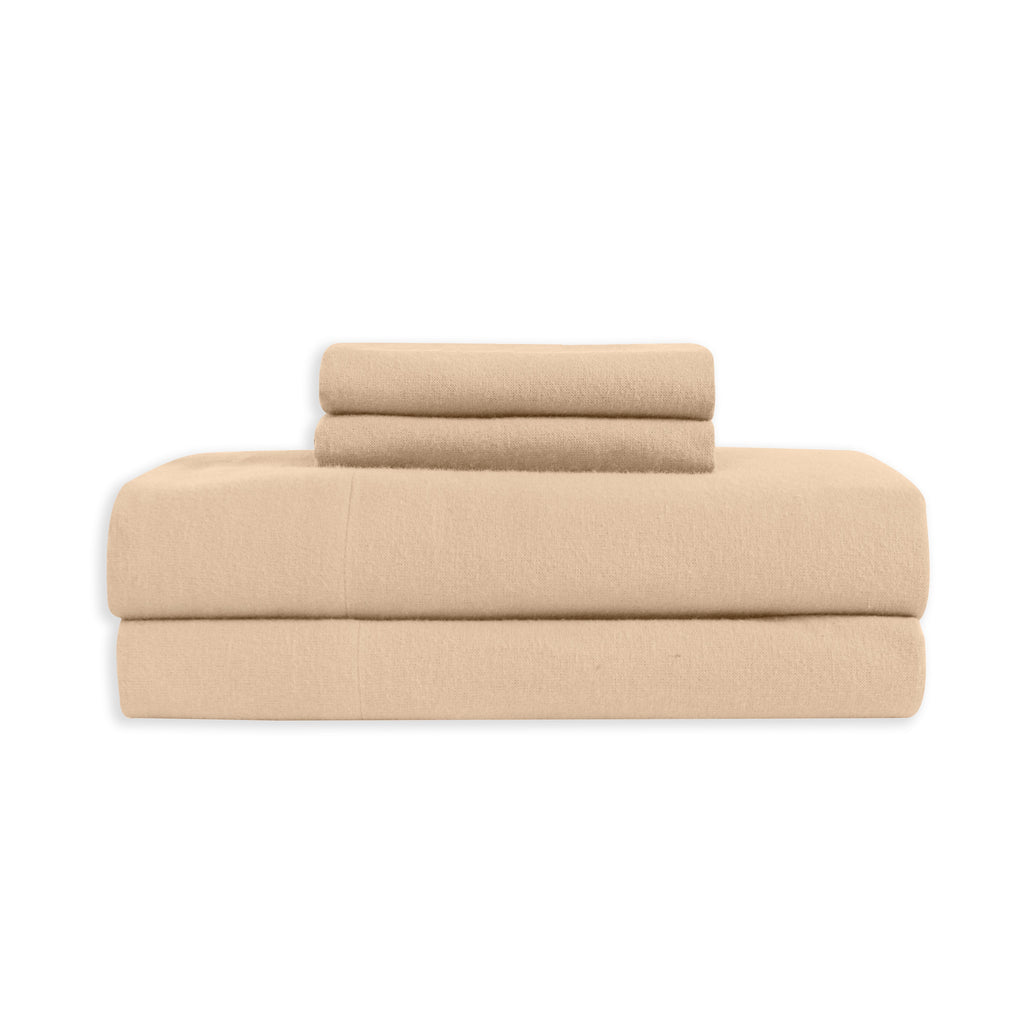 Elegant Comfort 4-Piece Cotton Flannel Sheet Set - 100% Turkish Cotton