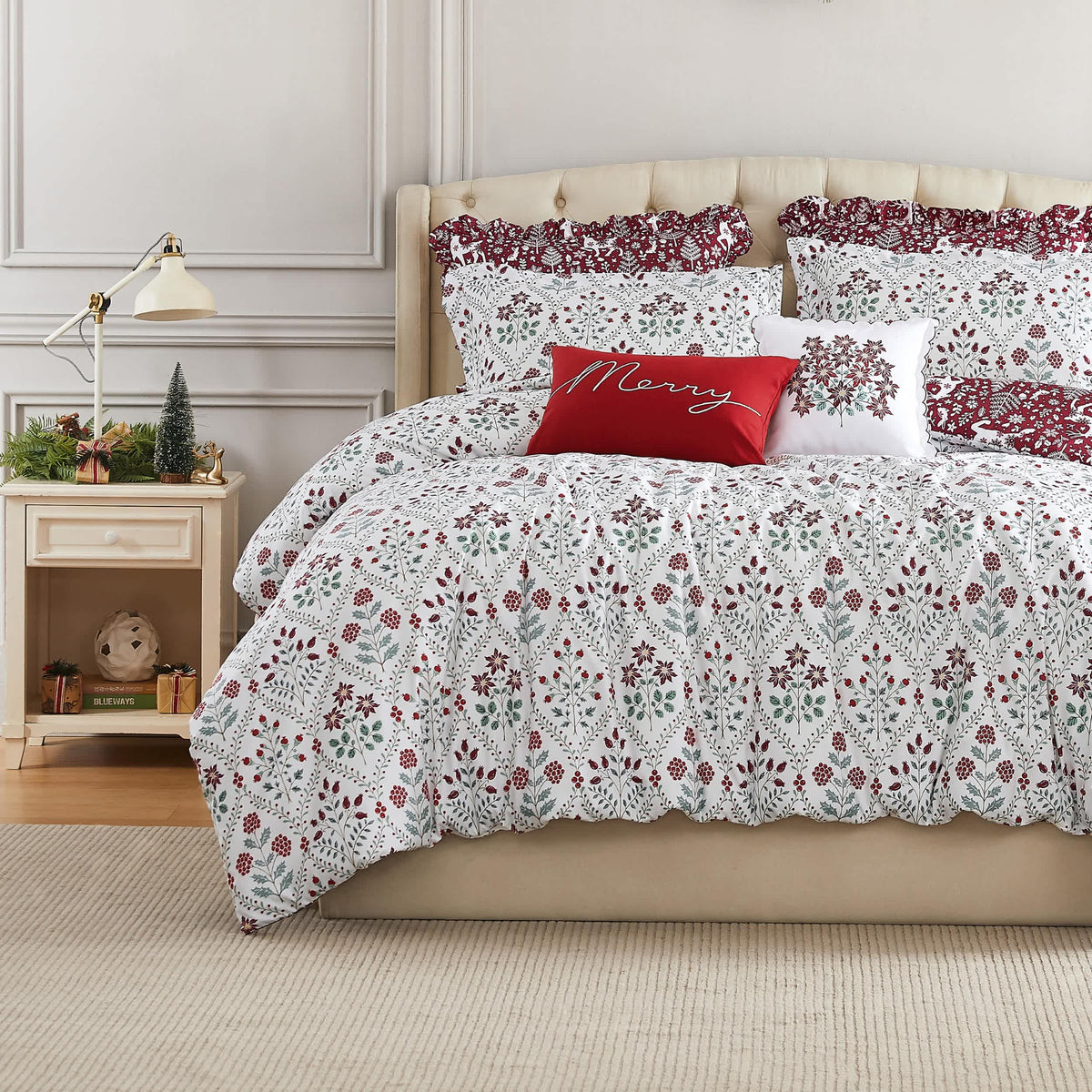 Southshore Fine Linens Holiday Harmony Oversized 7-Piece Comforter Set