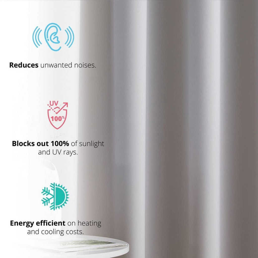 Thd Lawrence 100% Full Blackout Thermal Insulated Energy-Saving Grommet Curtain Panels (Set of 2)