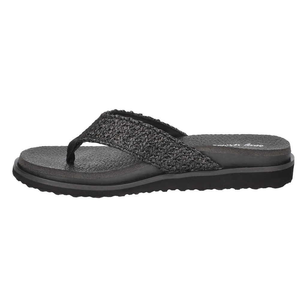 Easy Street Women's Whimsy Black Woven Thong Sandals
