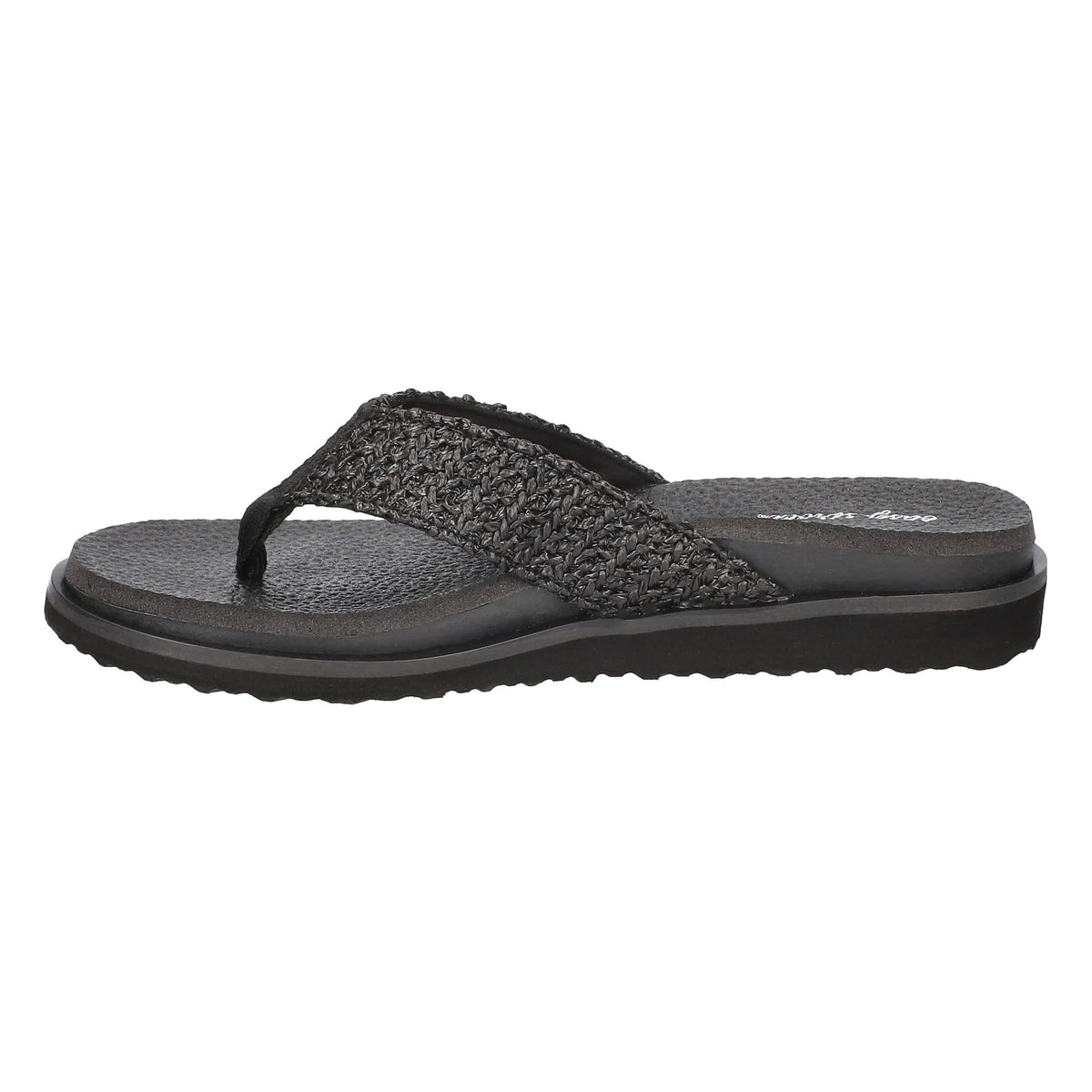 Easy Street Women's Whimsy Black Woven Thong Sandals