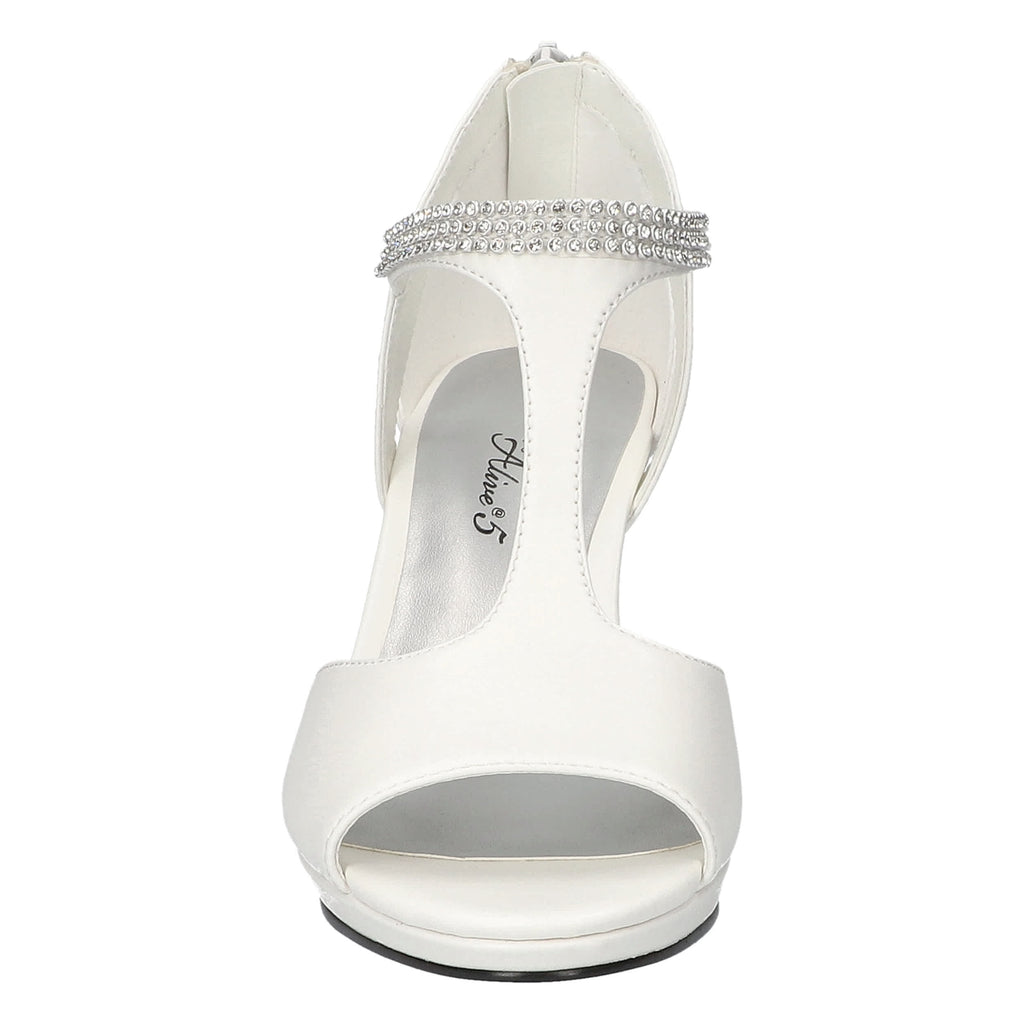 Easy Street Women's Flash White T-Strap Pumps