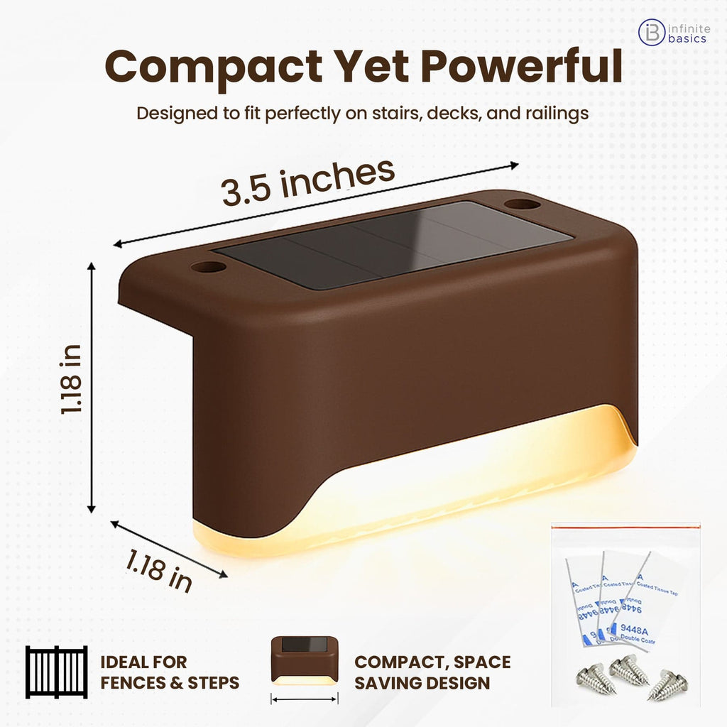 Infinite Basics 8-Pack Solar LED Deck & Step Lights