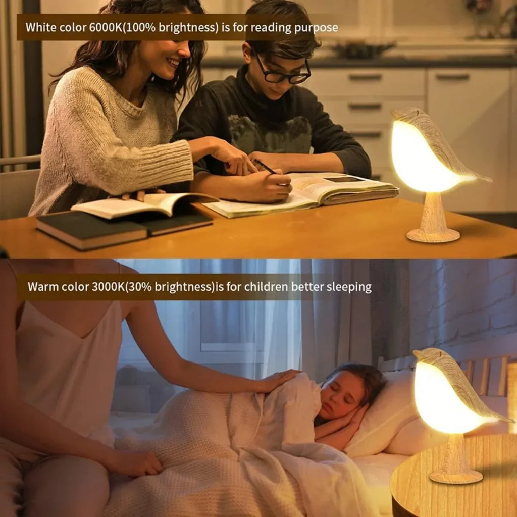 Wood Grain Bird Aroma Diffuser Lamp