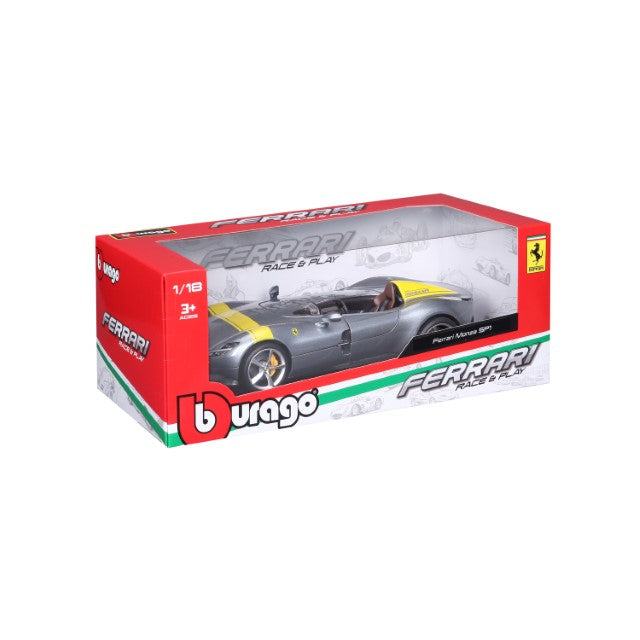 18-16013 Bburago Ferrari R&P - Ferrari Monza SP1, gris - Échelle 1:18