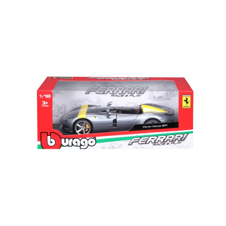 18-16013 Bburago Ferrari R&P - Ferrari Monza SP1, gris - Échelle 1:18