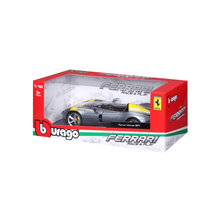 18-16013 Bburago Ferrari R&P - Ferrari Monza SP1, gris - Échelle 1:18