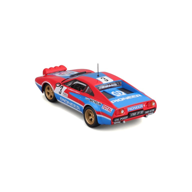 18-36304 - Bburago - 1:43 - Ferrari Racing - 308 GTB 1982 - #3 Rouge/Bleu