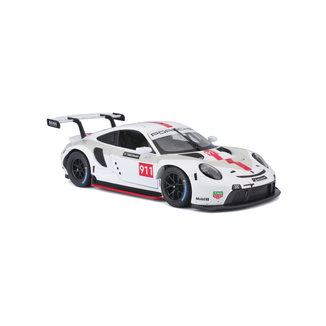 18-28013 Bburago Race - Porsche 911 RSR GT, blanche - Échelle 1:24