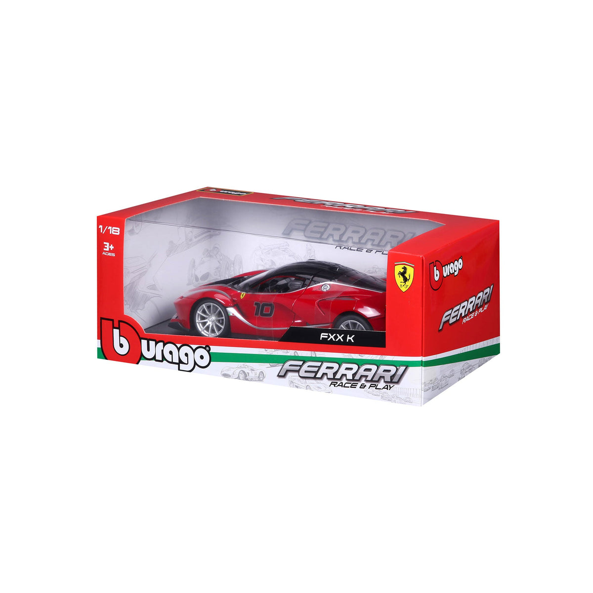 18-16010 Bburago Ferrari R&P - Ferrari FXX K #10, rouge - Échelle 1:18