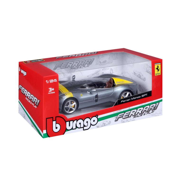 18-26027 Bburago Ferrari R&P - Ferrari Monza SP1, grise - Échelle 1:24
