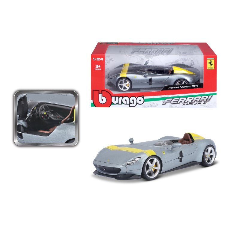 18-26027 Bburago Ferrari R&P - Ferrari Monza SP1, grise - Échelle 1:24