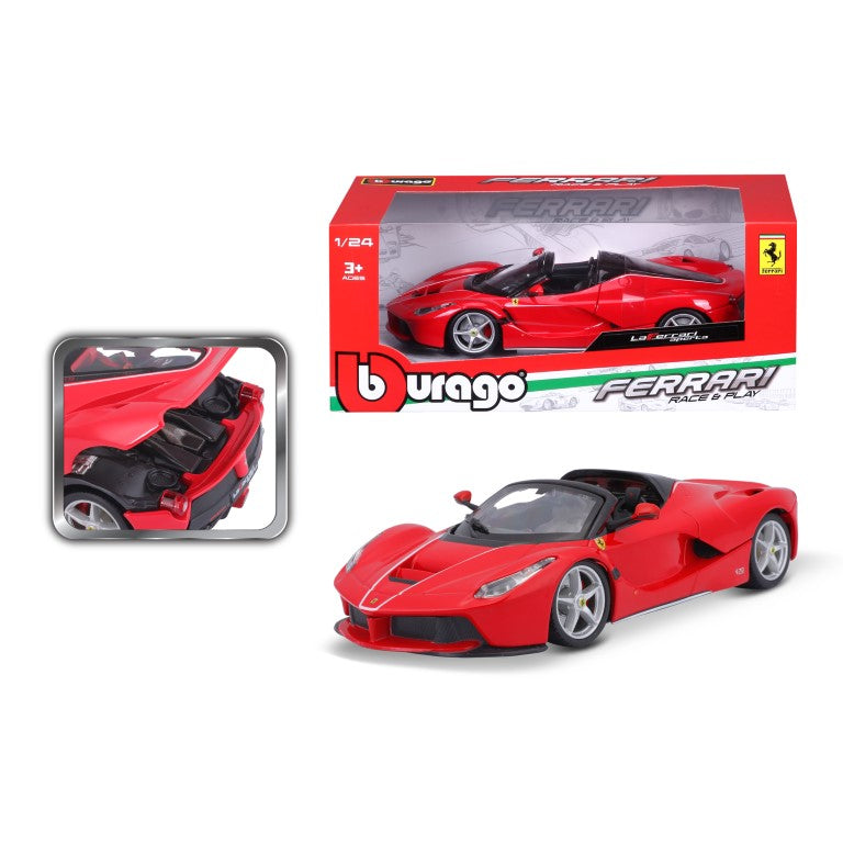 18-26022 Bburago Ferrari Race&Play - Ferrari LaFerrari Aperta, rouge - 1:24