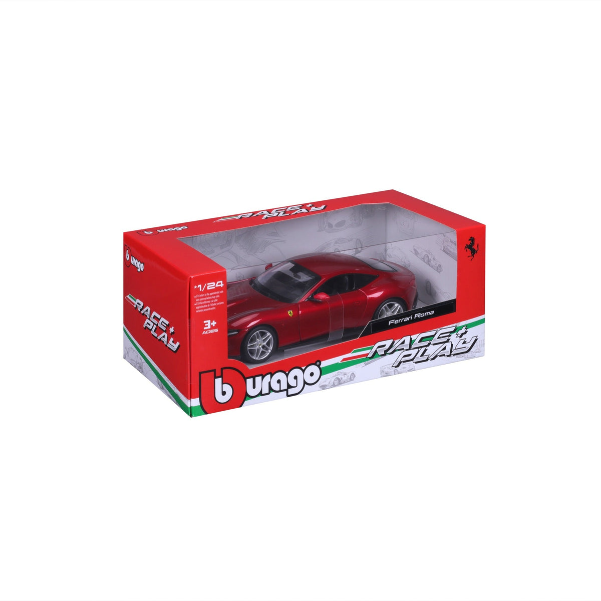 18-26029 Bburago Ferrari Race&Play - Ferrari Roma, rouge - Échelle 1:24