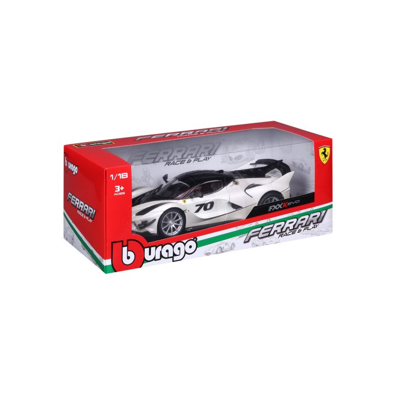 18-16012 Bburago Ferrari Race & Play - Ferrari FXX K #70, blanc - 1:18