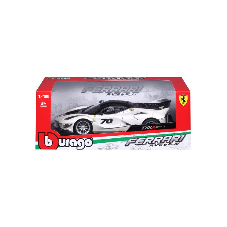 18-16012 Bburago Ferrari Race & Play - Ferrari FXX K #70, blanc - 1:18