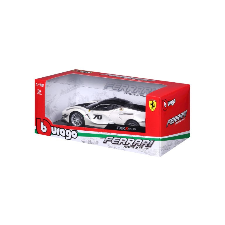 18-16012 Bburago Ferrari Race & Play - Ferrari FXX K #70, blanc - 1:18
