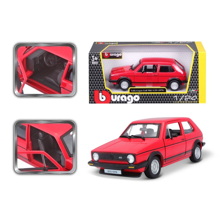 18-21089 RD Bburago - Volkswagen Golf Mk1 GTI, rouge (1979) - 1:24