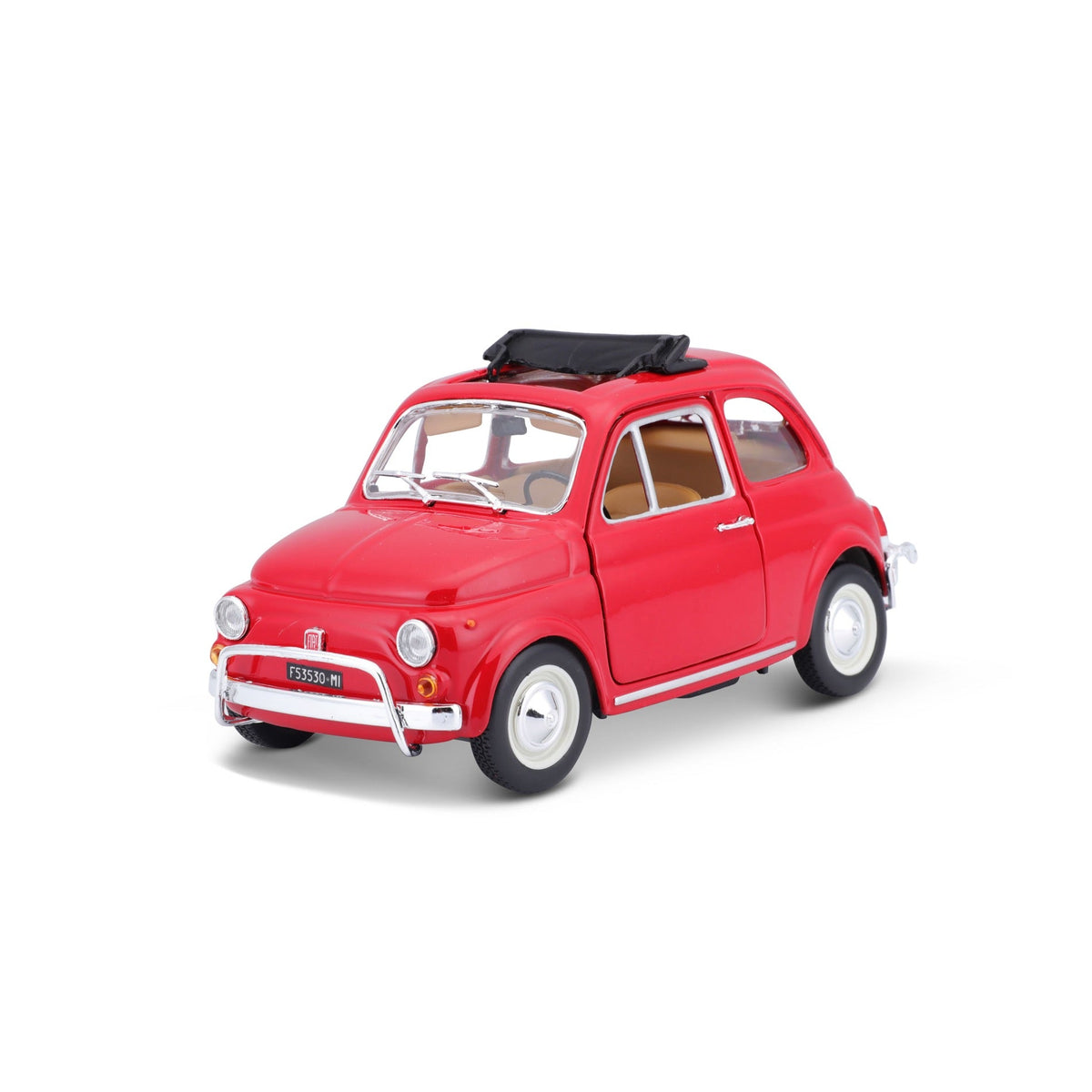 *18-22099 Bburago - Fiat 500L (1968), rouge - Échelle 1:24
