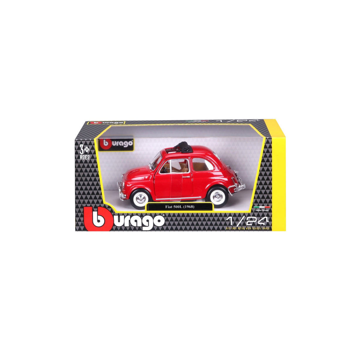*18-22099 Bburago - Fiat 500L (1968), rouge - Échelle 1:24