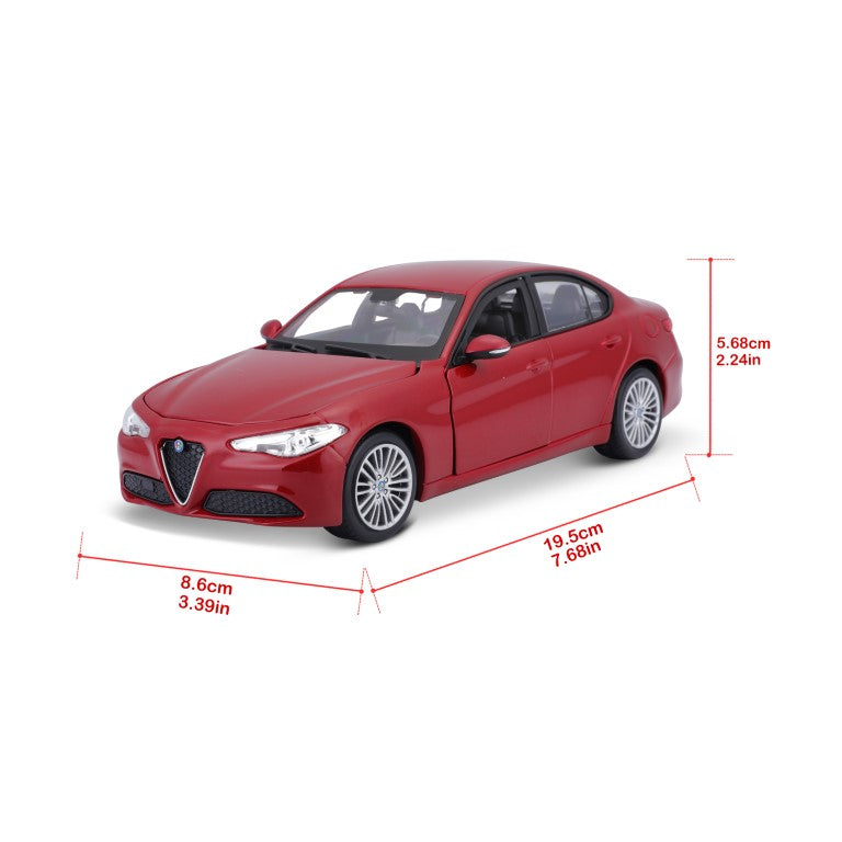 18-21080 RD Bburago - Alfa Romeo Giulia (2016), rouge - Échelle 1:24