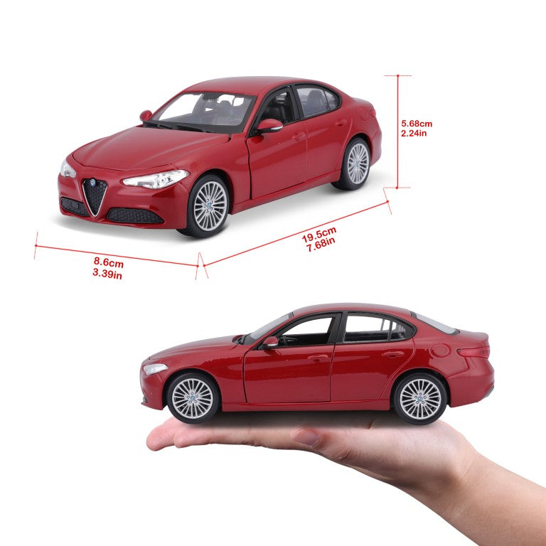 18-21080 RD Bburago - Alfa Romeo Giulia (2016), rouge - Échelle 1:24