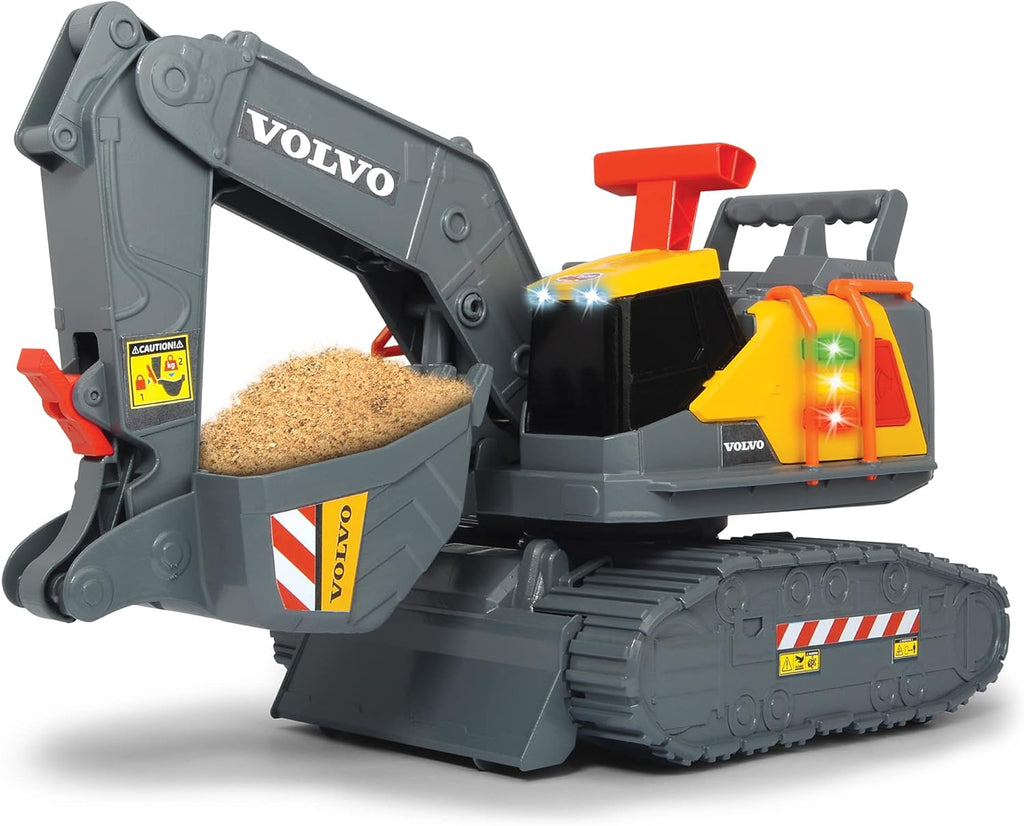 203725006 Dickie jouets pelle Volvo cm. 30, détecte le poids, les lumières et les sons