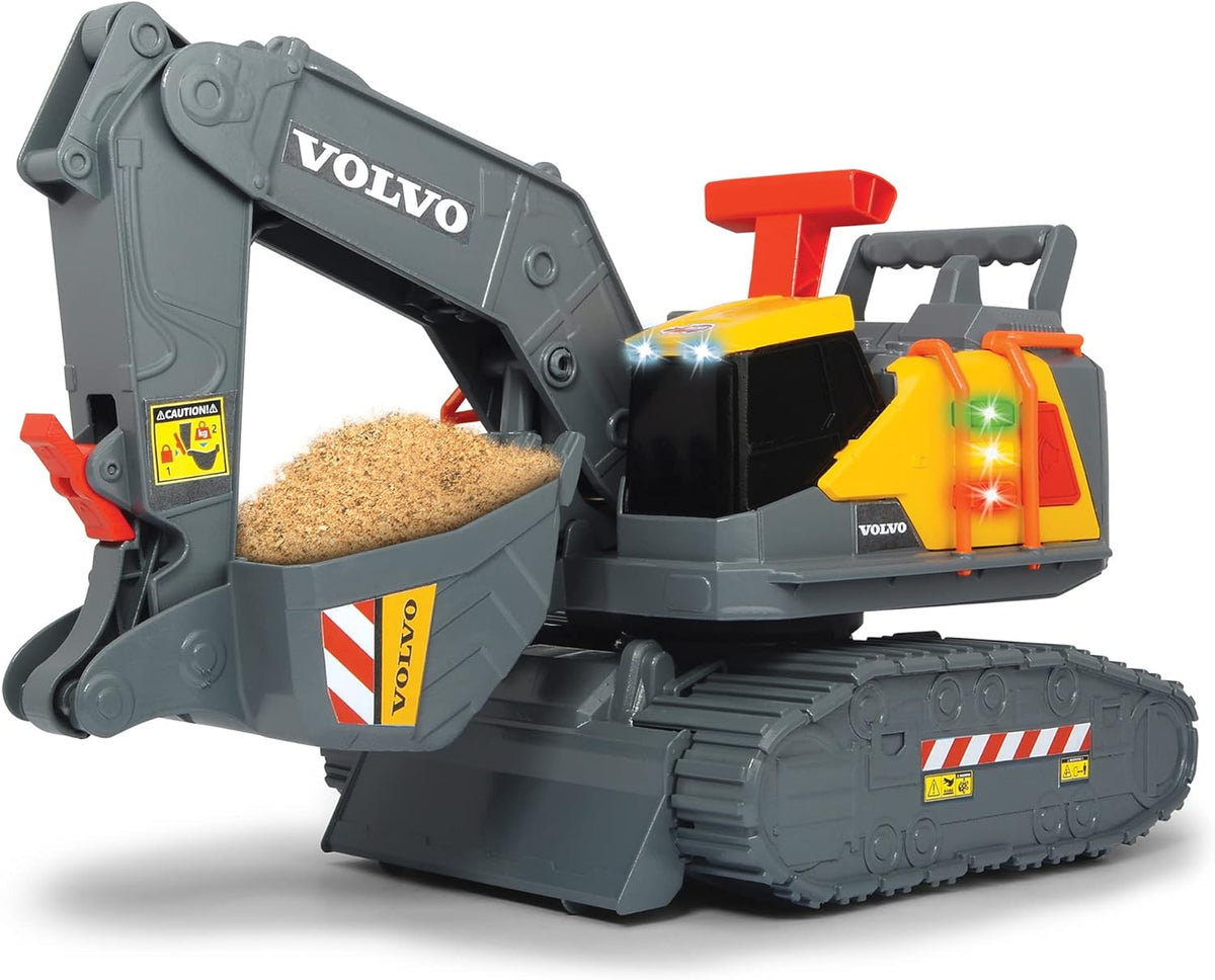 203725006 Dickie jouets pelle Volvo cm. 30, détecte le poids, les lumières et les sons