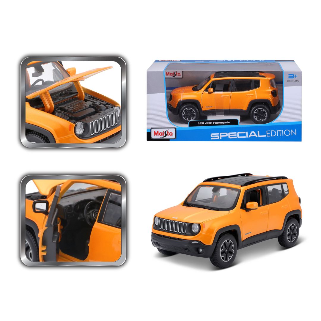 31282 Bburago Maisto - Jeep Renegade, orange - Échelle 1:24