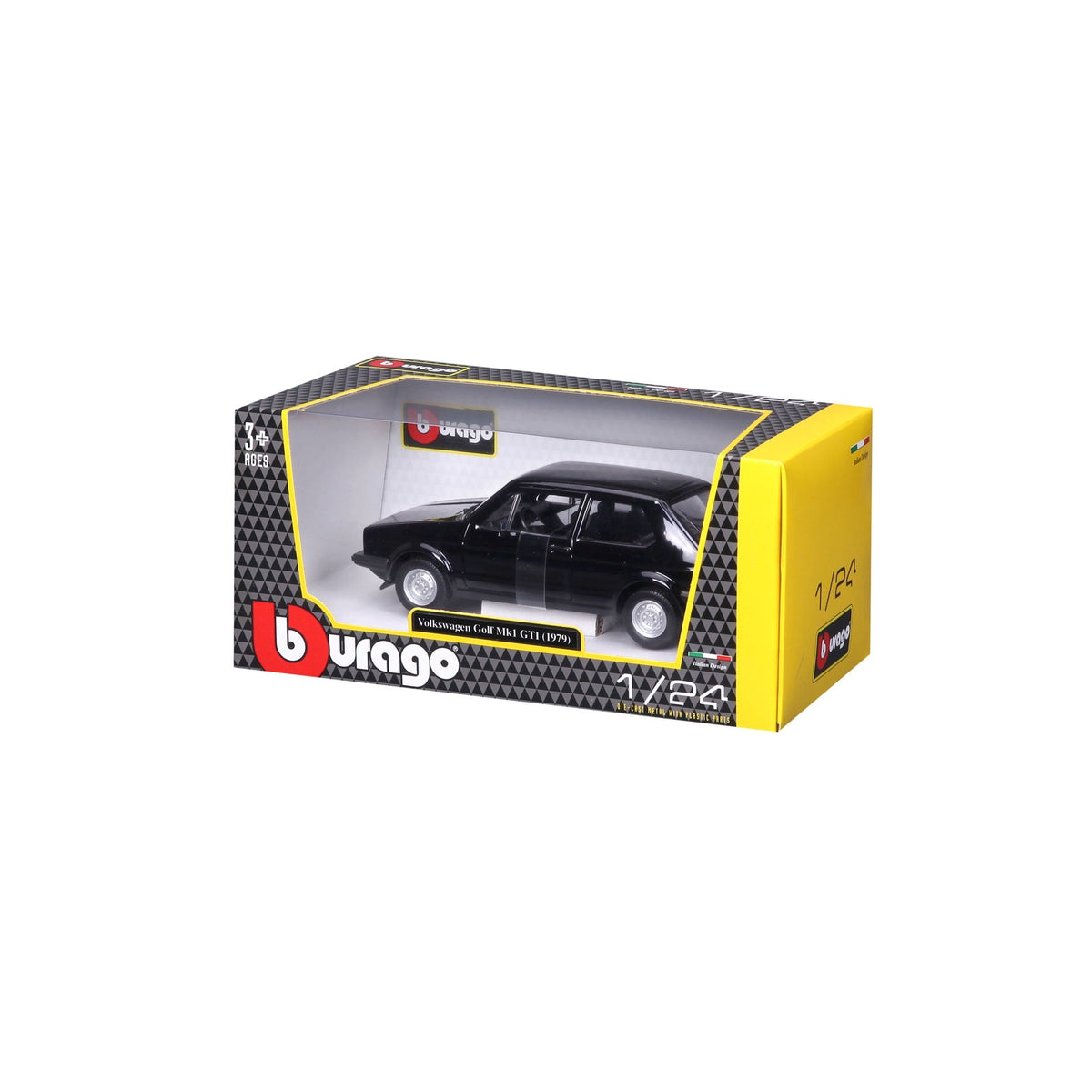 18-21089 Bburago - Volkswagen Golf Mk1 GTI (1979), noir - 1:24