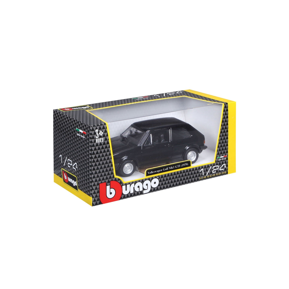 18-21089 Bburago - Volkswagen Golf Mk1 GTI (1979), noir - 1:24