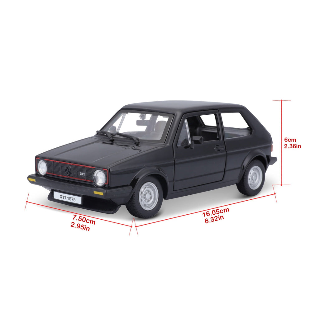18-21089 Bburago - Volkswagen Golf Mk1 GTI (1979), noir - 1:24