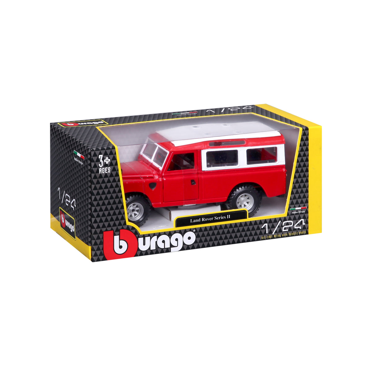 18-22063 Bburago - Land Rover Series II, rouge - Échelle 1:24
