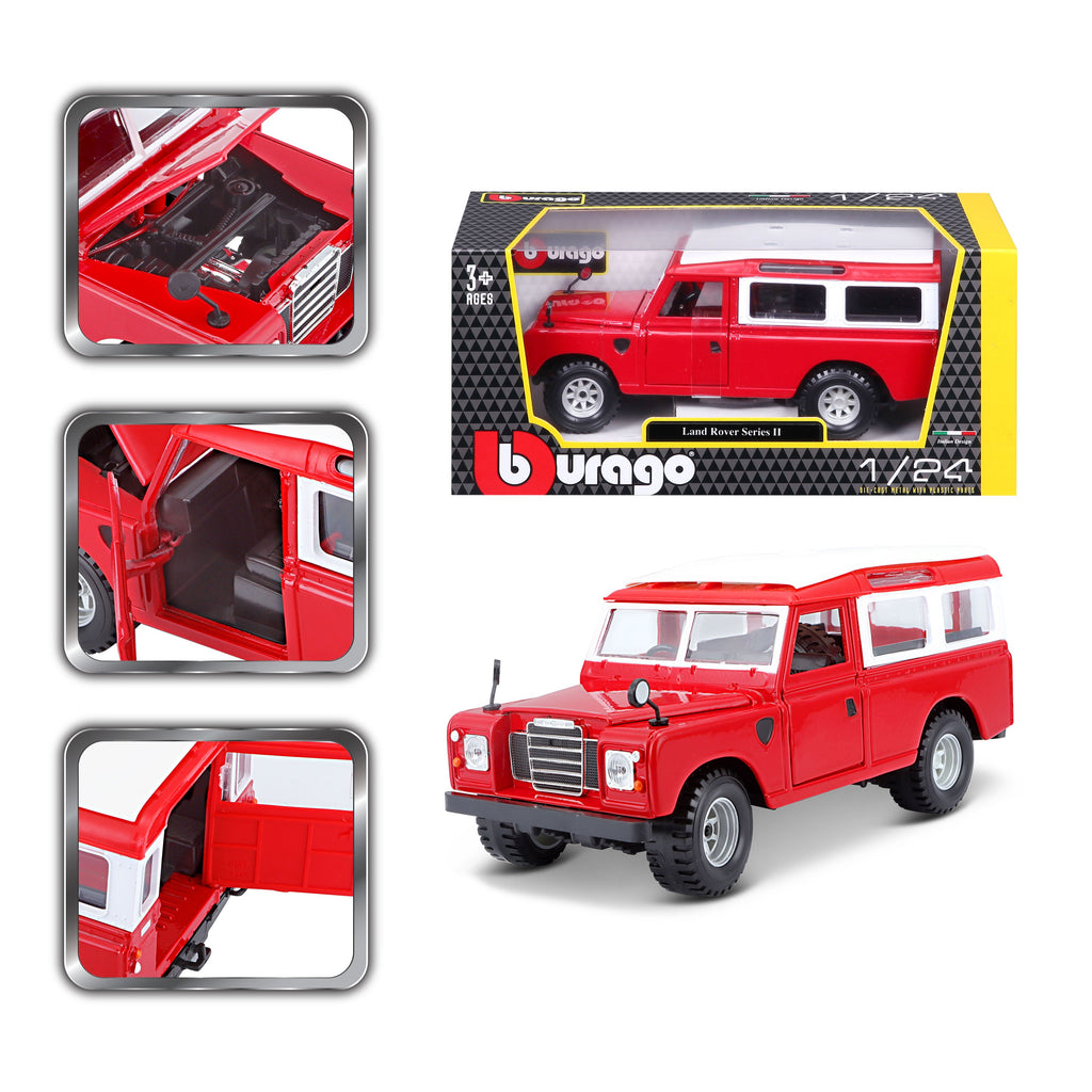 18-22063 Bburago - Land Rover Series II, rouge - Échelle 1:24