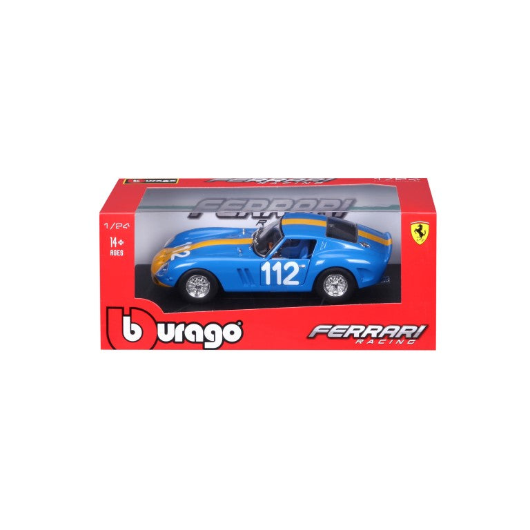 18-26305 Bburago Ferrari Racing - Ferrari 250 GTO, bleu - Échelle 1:24