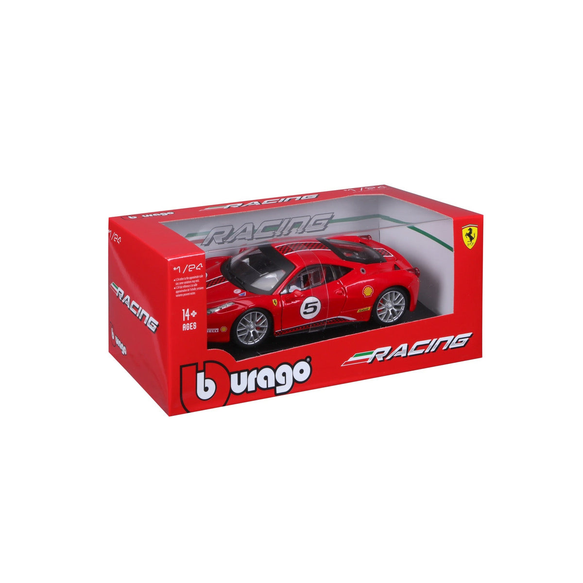 18-26302 Bburago Ferrari Racing - Ferrari 458 Challenge, rouge - Échelle 1:24