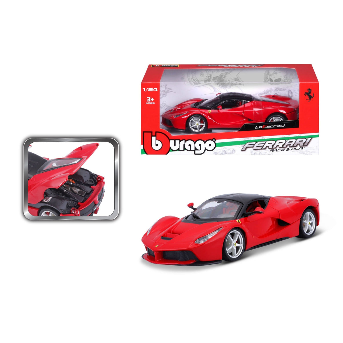 18-26001 Bburago Ferrari R&P - Ferrari LaFerrari, rouge - Échelle 1:24