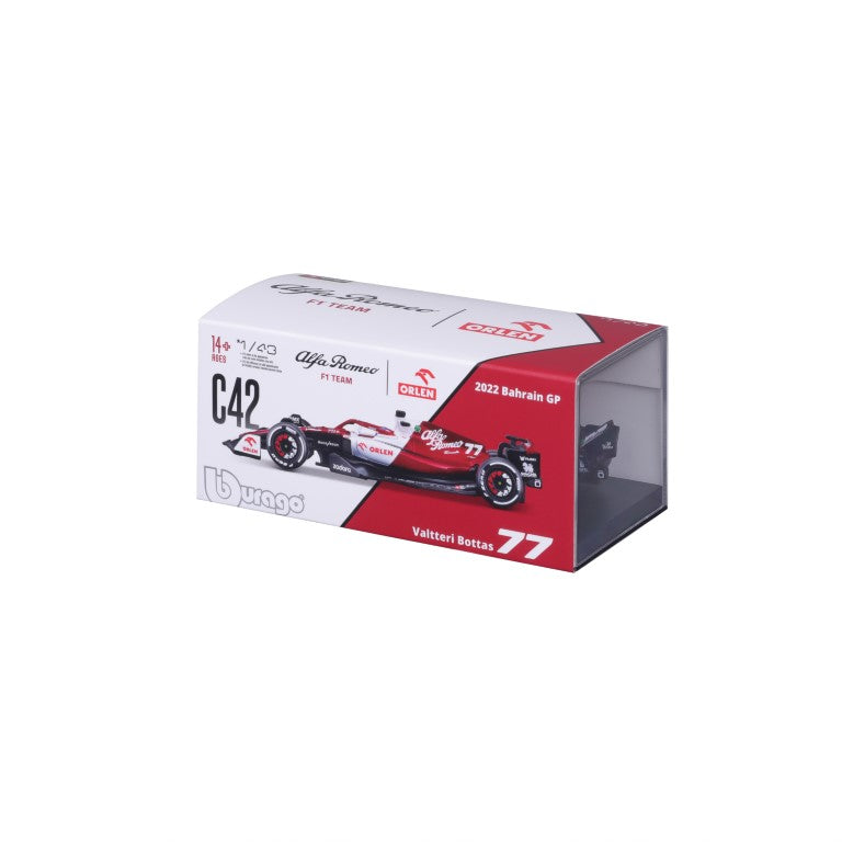 18-38068 #77 Bottes - Bburago - 1:43 RACE - Alfa Romeo F1 Team Orlen avec casque