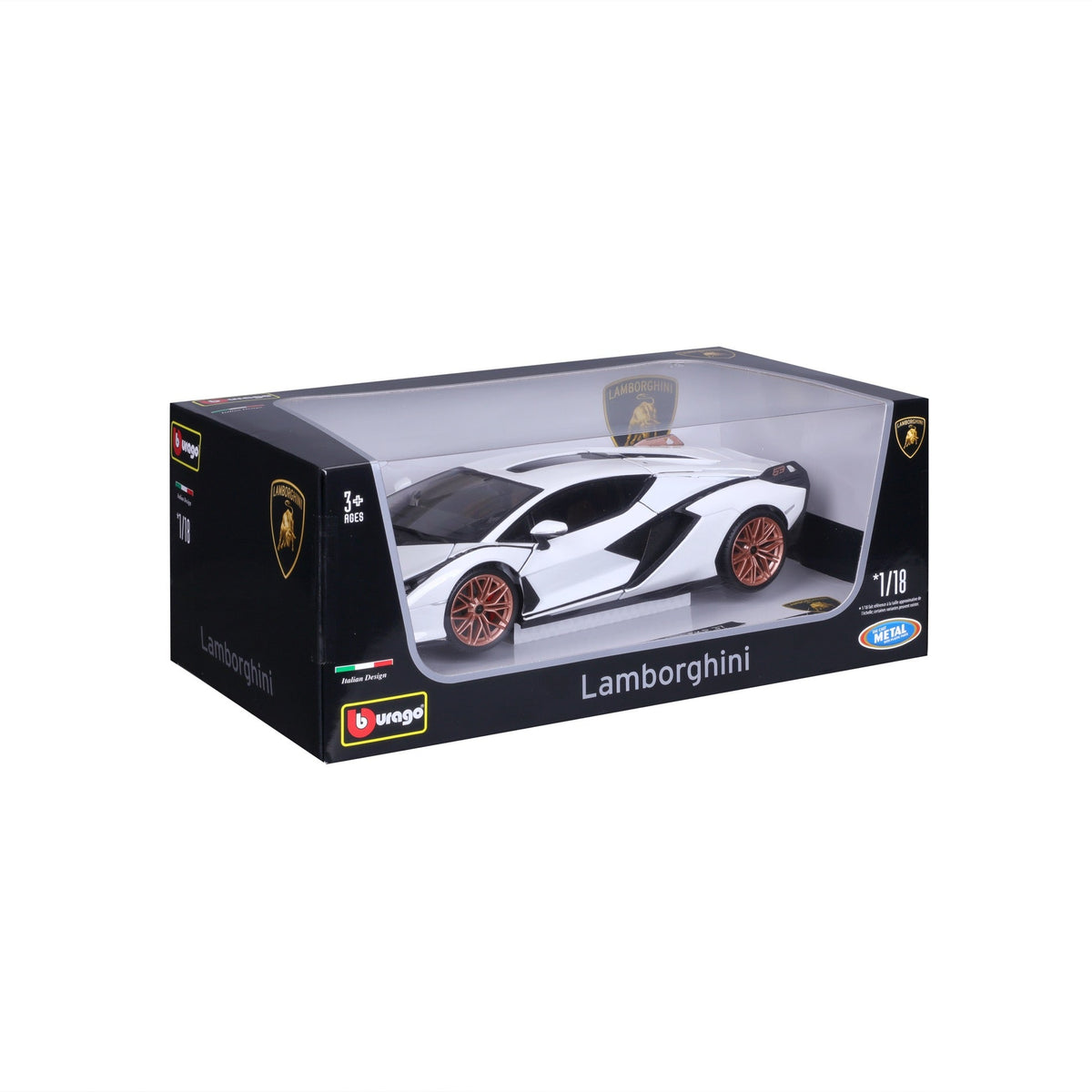 18-11046 WT Bburago - Lamborghini Sian FKP 37, blanche - Échelle 1:18