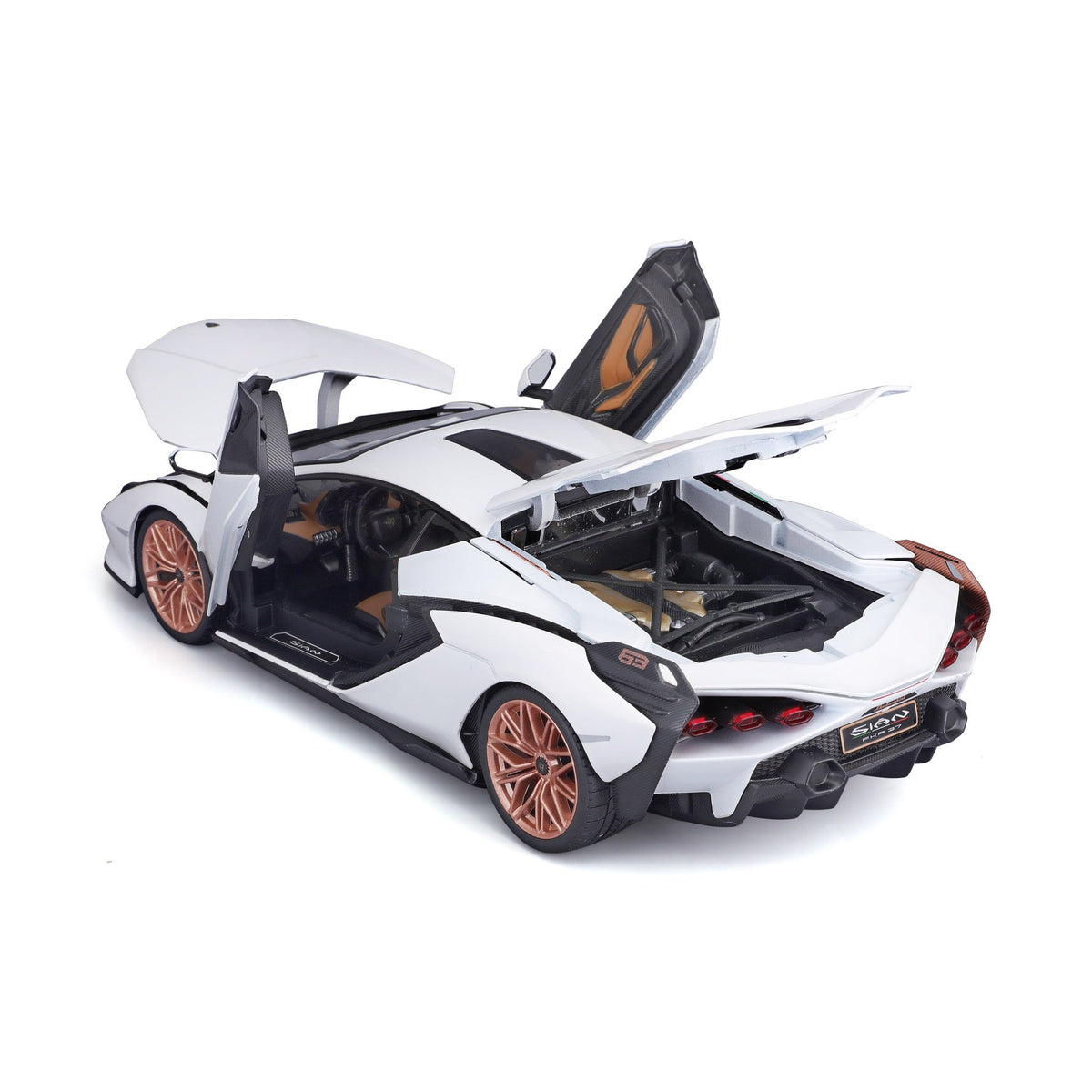 18-11046 WT Bburago - Lamborghini Sian FKP 37, blanche - Échelle 1:18