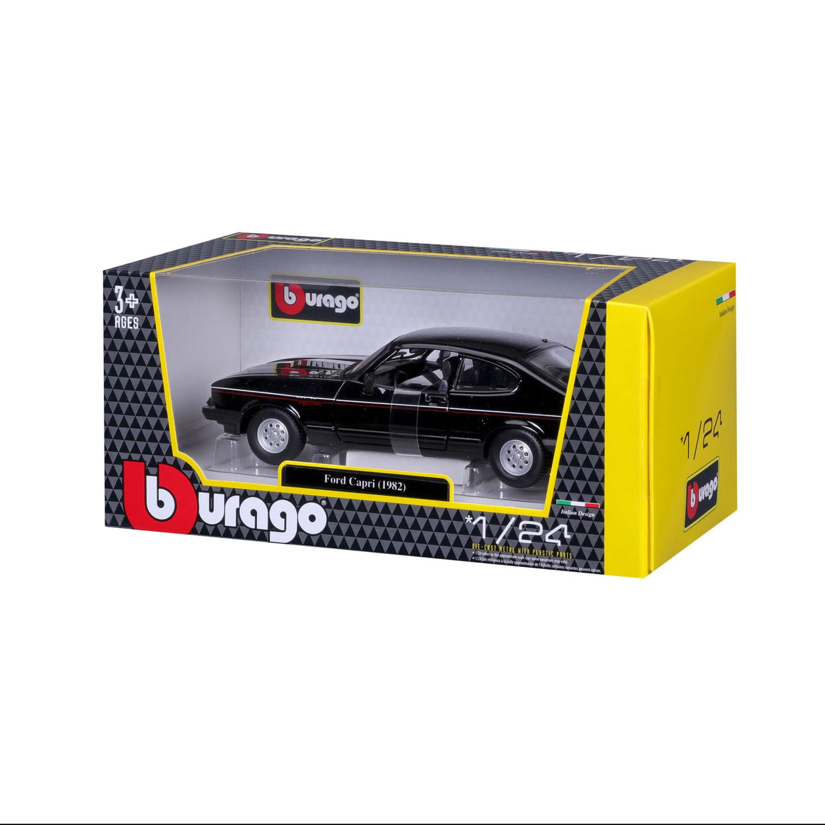 18-21093 Bburago - Ford Capri GT (1982), noire - Échelle 1:24