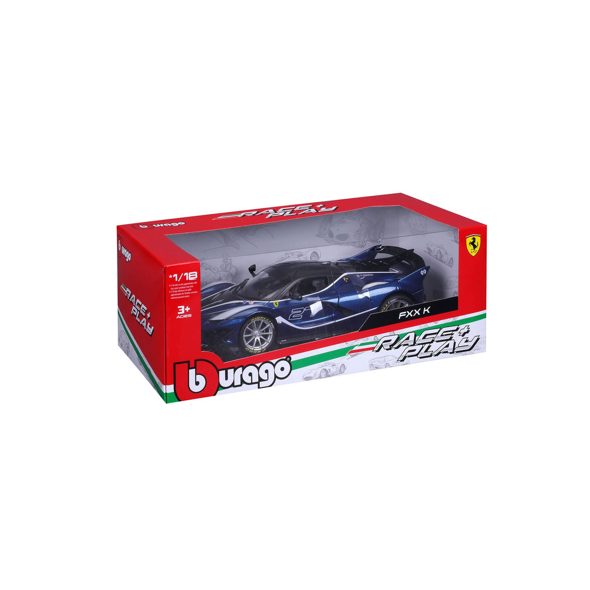 18-16012 Bburago Ferrari Race & Play - Ferrari FXX K #27, bleu - 1:18