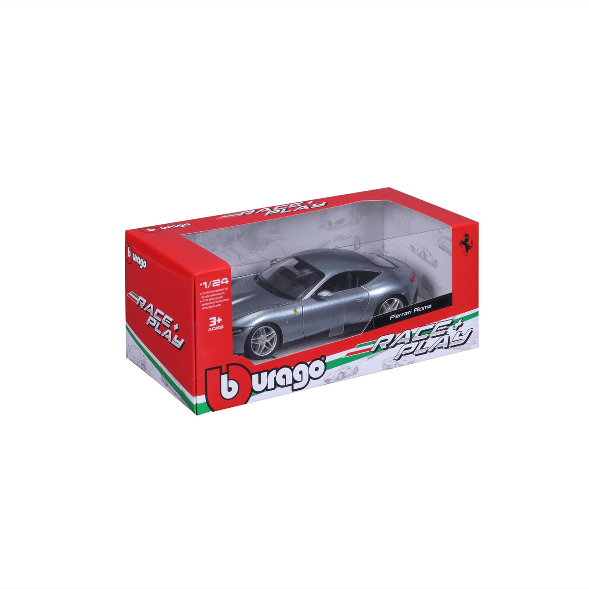 18-26029 Bburago Ferrari Race&Play - Ferrari Roma, grise - Échelle 1:24