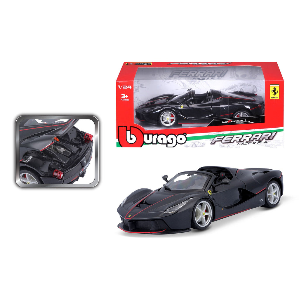 18-26022 Bburago Ferrari Race&Play - Ferrari LaFerrari Aperta, noire - 1:24