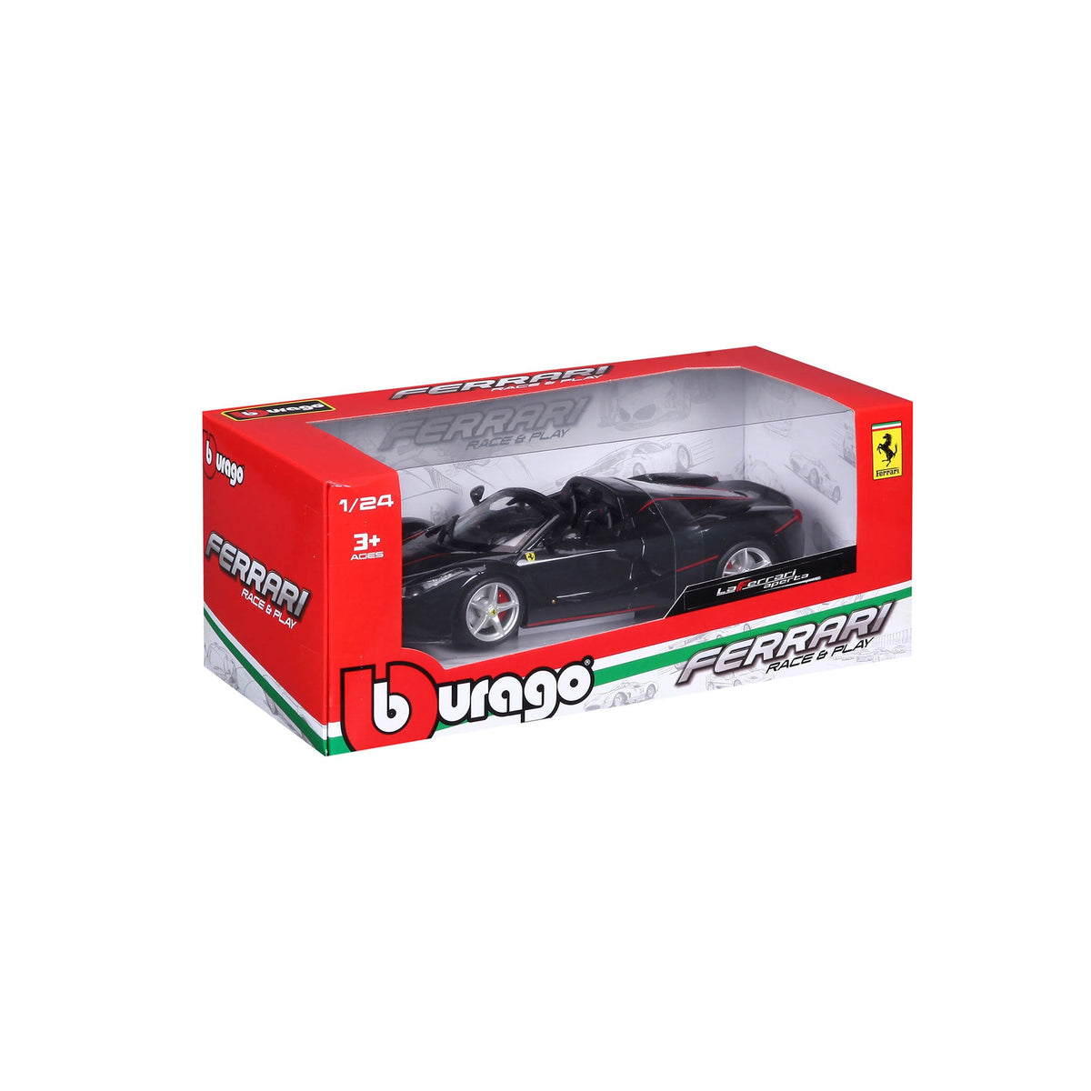 18-26022 Bburago Ferrari Race&Play - Ferrari LaFerrari Aperta, noire - 1:24