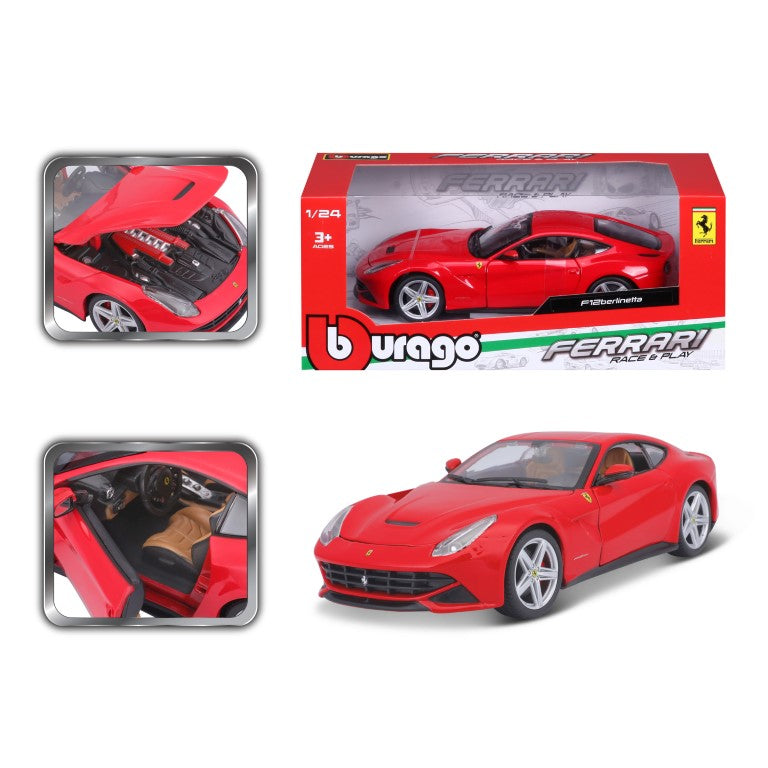 18-26007 Bburago Ferrari Race&Play - Ferrari F12 Berlinetta, rossa - 1:24