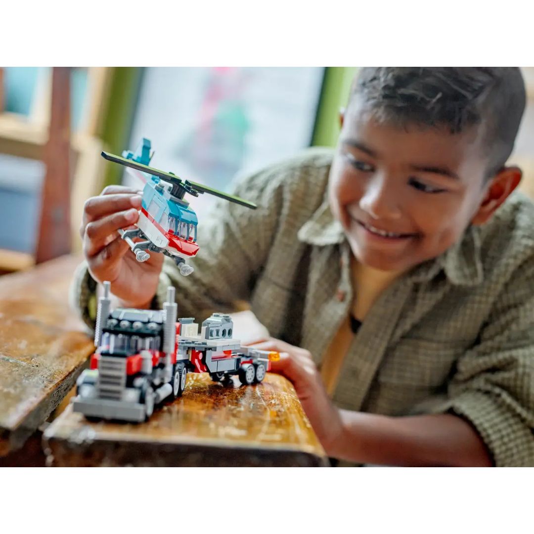 31146 LEGO Creator 3en1 - Autocar avec hélicoptère