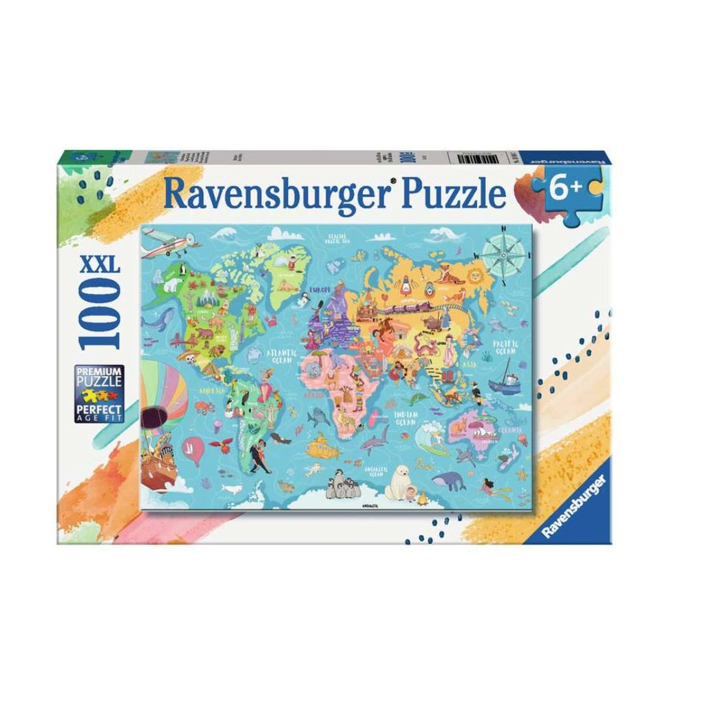 13343 Ravensburger - Carte du monde - Puzzle XXL - 100 pièces